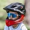 Rockbros TT-32005 „Shark“ vaikiškas dviračio šalmas su nuimamu antgaliu, M dydis (54-58) - Juodas