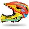 Rockbros TT-32SOYB-M children’s bicycle helmet with detachable chinbar, dydis M – yellow-oranžinis