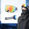 Rockbros SP284 Vaikiški slidinėjimo akiniai su nerasojančiais akiniais, UV filtru ir pilkais lęšiais bei raudonu veidrodėliu - Juodas