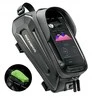 Rockbros B68 dviračio krepšys for armored frame with phone pocket and cover 1.7l – juodos spalvos