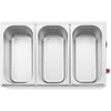 Royal Catering Bain-marie elektrinis šildytuvas su čiaupu 3 x GN 1/3 600 W