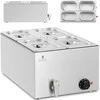 Royal Catering Bain marie elektrinis šildytuvas su čiaupu 4 x GN 1/4 600 W