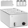 Royal Catering Bain-marie elektrinis šildytuvas su čiaupu 3 x GN 1/3 600 W