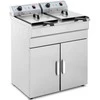 Royal Catering Dviguba dviejų kamerų gruzdintuvė su spintele 400V - 2x10L