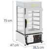 Royal Catering Koldūnų garintuvas, 5 grotelės, 30–110 °C, 37 l, 1250 W