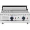 Royal Catering Dvigubas lygias, griovelis, nerūdijančio plieno dujinis grilis gamtinėms dujoms 2x 3,1 kW 0,02 baro 60 x 40 cm