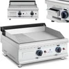 Royal Catering Dvigubas lygias, griovelis, nerūdijančio plieno dujinis grilis gamtinėms dujoms 2x 3,1 kW 0,02 baro 60 x 40 cm