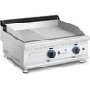 Royal Catering Dvigubas lygias, griovelis, nerūdijančio plieno dujinis grilis gamtinėms dujoms 2x 3,1 kW 0,02 baro 60 x 40 cm