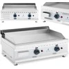 Royal Catering Dvigubas lygus reguliuojamas nerūdijančio plieno dujinis grilis gamtinėms dujoms 2x 3,1 kW 0,02 baro 74,5 x 40 cm