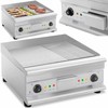 Royal Catering Kepsninė dviguba lygi, grioveliais grioveliais su riebalų stalčiumi 230 V 2x 3200 W
