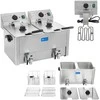 Royal Catering Gruzdintuvė elektrinis dvivietis su išleidimo čiaupais termostatas EGO 2x8L