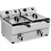 Royal Catering Elektrinė maitinimo dviguba gruzdintuvė su čiaupu 230 V 2 x 3000W 2 x 10 L