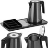 Royal Catering Viešbučio pasveikinimo rinkinys, elektrinis virdulys su padėklu, 1,2 l, 1800 W, juodas