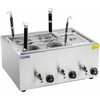 Royal Catering makaronų gaminimo aparatas, viryklė makaronams ir koldūnams virti su bain marie, 3 kameros su čiaupais