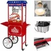 Royal Catering Mobili kukurūzų spragėsių mašina su vežimėliu ant ratų TEFLON 1600W