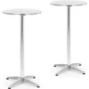 Royal Catering Stalas, apvalus, aukštas, sulankstomas baro stalas, sk. 60 cm 115 cm sidabro - 2 vnt.