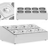 Royal Catering Vitrinos stovas 8 x GN 1/6 maitinimo konteineriams + konteineriams su dangteliais
