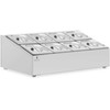Royal Catering Vitrinos stovas 8 x GN 1/6 maitinimo konteineriams + konteineriams su dangteliais