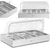 Royal Catering Pusryčių švediško stalo vitrinos su ritininiu dangteliu 3x GN 1/3 3x 2,6 l