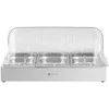 Royal Catering Pusryčių švediško stalo vitrinos su ritininiu dangteliu 3x GN 1/3 3x 2,6 l