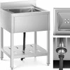 Royal Catering Vieno dubenio maitinimo baseino kriauklė su lentyna ir apvadu 60 x 60 x 94 cm