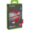 SBS TECABLETISSUETCCR USB-C – USB-C 1,5 m 60 W pintas laidas – raudonos spalvos