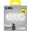 SBS Track My Circle locator compatible with Apple Find My set of 4 – baltas