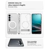 Spigen Ultra Hybrid S Mag MagSafe dėklas skirtas Samsung Galaxy S26 – skaidrus ir baltos spalvos