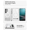 Spigen Ultra Hybrid S Mag MagSafe dėklas skirtas Samsung Galaxy S26 Ultra – Clear and Baltas