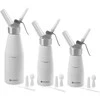 N2O Kitchen Line Rinkinys plaktos grietinėlės sifonas + 3 antgaliai 0,25L - balta - HENDI 588031
