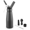 N2O Kitchen Line plaktos grietinėlės sifonų rinkinys + 3 antgaliai 0,5L - juodas - HENDI 588420