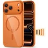 „Tech-Protect Magpeak Magsafe CC“ dėklas, skirtas „iPhone 17 Pro Max“ – permatomas oranžinis