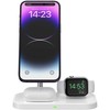 Tech Protect 3 viename belaidis įkroviklis su išmaniojo telefono laikikliu, skirtas „Apple Watch AirPods MagSafe“ – baltas