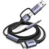 Adapteris audio Ugreen su funkcijakowanie 2in1 USB-C - USB-A/C + mini lizdas - juoda