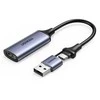 Ugreen CM489 40189 HDMI Adapteris (Female) - USB-A / USB-C (Male) - pilkos spalvos