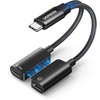 Garso adapteris Ugreen 2in1 USB-C į 2xUSB-C (garsas + įkrovimas) - juodas