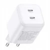 Įkroviklis Ugreen GaN 45W 2xUSB-C - balta