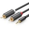 UGREEN AV102 2x RCA (Cinch) kištukai - 3.5mm lizdas kabelis 5m juodas