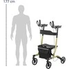 Uniprodo Keturių ratų sulankstoma vaikštynė senjorams su sėdyne ir krepšiu iki 136 kg