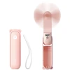 Jisulife rankinis ventiliatorius Life8 nešiojamas USB ventiliatorius su išorinės baterijos funkcija (2000mAh) ir žibintuvėliu - Rožinė