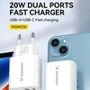 Įkroviklis Wozinsky (WGWCW) (1xUSB-C;1xUSB 3A 20W) baltas