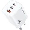 Wozinsky CGWCW 65W GaN sieninis įkroviklis USB-A / 2 x USB-C - Baltas