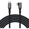 Wozinsky WPS1-UY41S USB-C USB4 40Gb/s 240W 1.5m 4K kampinis kabelis - Juodas