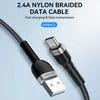 Wozinsky WNBAC2 USB-A / USB-C 2.4A kabelis 2 m – juodos spalvos