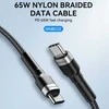 Wozinsky WNBCC2 USB-C / USB-C PD 65W laidas 2 m – juodos spalvos