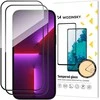 2 vnt viso ekrano grūdintas stiklas su rėmeliu, patogus Wozinsky Full Glue iPhone 15 – juodas