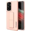 Wozinsky silikoninis dėklas su stovu „Samsung Galaxy S21 Ultra 5G Kickstand Case“, rožinis