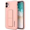 Wozinsky silikoninis dėklas su stovu iPhone 12 dėklas su atrama ir stovas rausvas