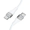 Wozinsky WSTCC1 USB-C / USB-C PD 65W kabelis 1 m long – baltos spalvos