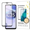Wytrzymałe grūdintas stiklas 9H na cały ekran Realme C35 su ramką Case Friendly juoda